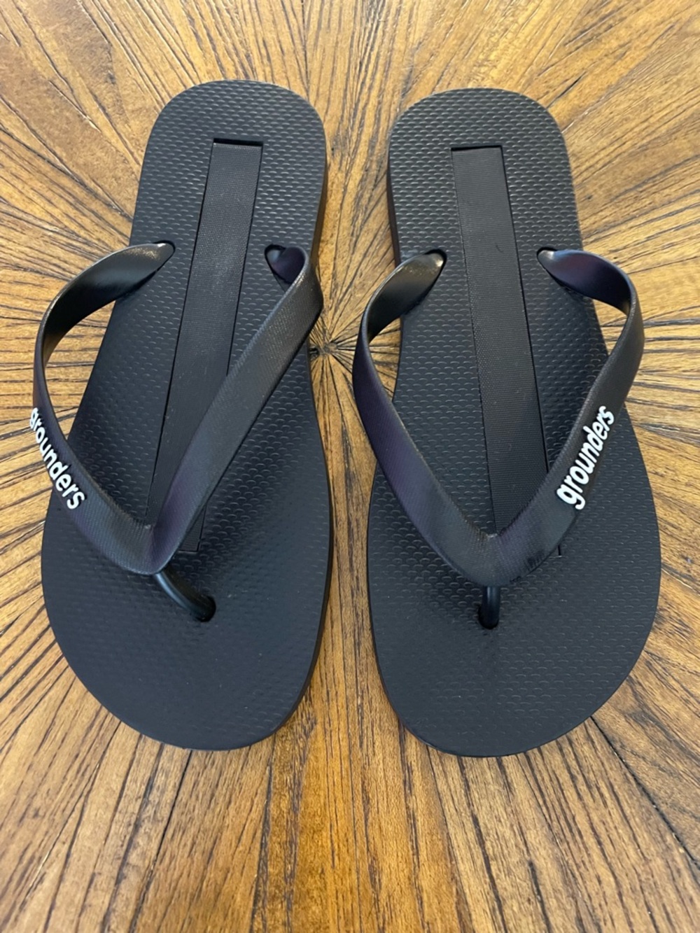 Grounders Earthing Women's Black Flip Flop Sandals - Easy Slip-On Beach Sandals